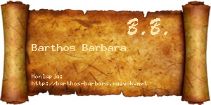 Barthos Barbara névjegykártya
